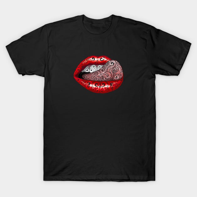 Swirly Precious Tongue T-Shirt by VectorInk